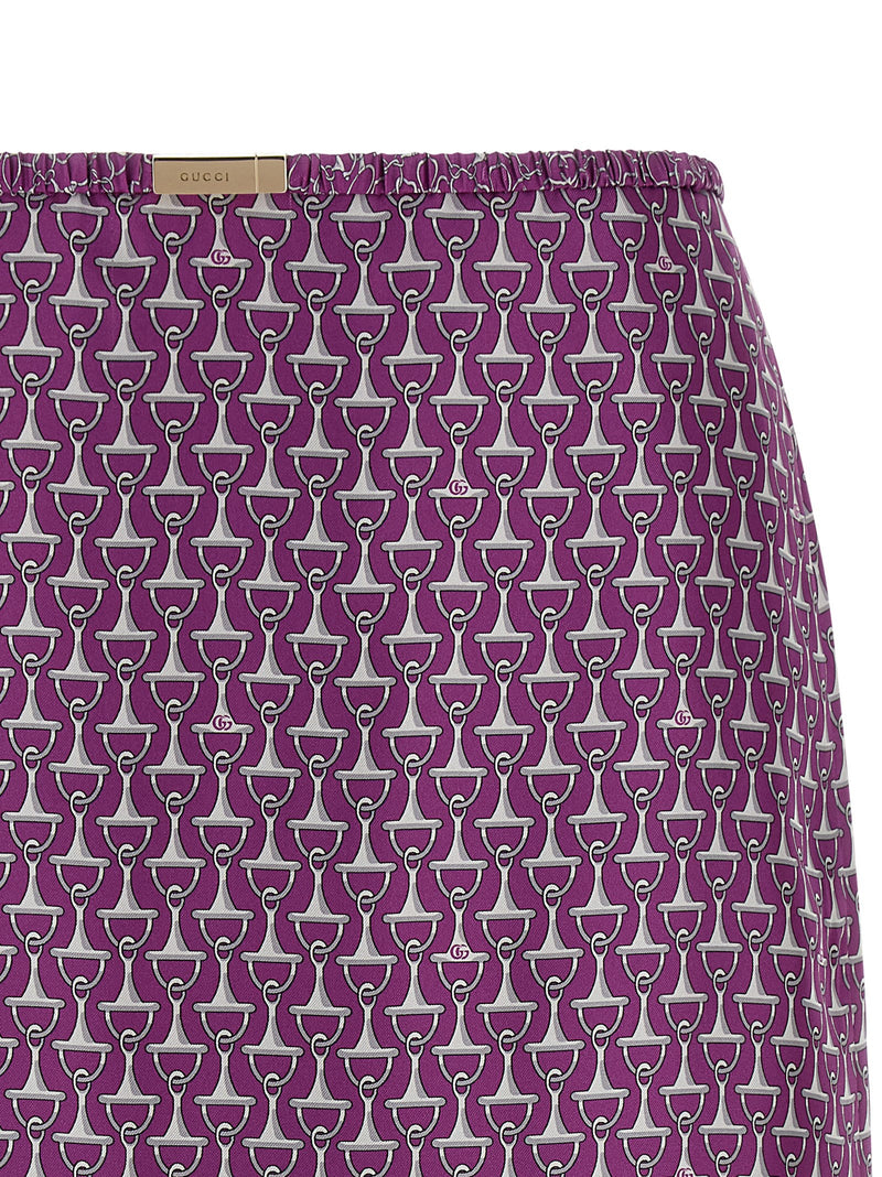 Gucci Purple Silk Midi Skirt