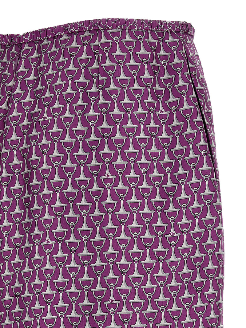 Gucci Purple Silk Midi Skirt