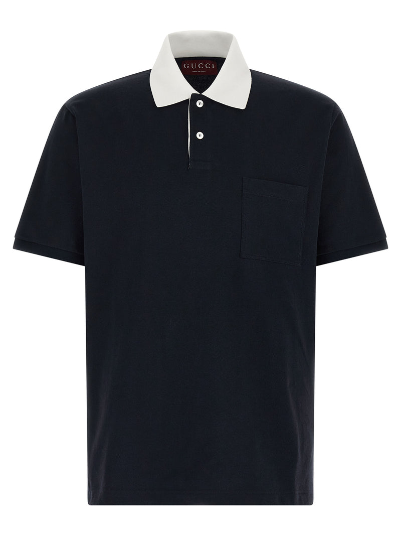 Polo Gucci en coton bleu