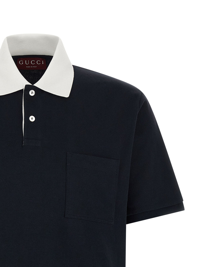 Polo Gucci en coton bleu