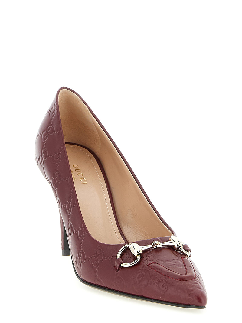 Escarpins à talons hauts en cuir de veau multicolore Gucci