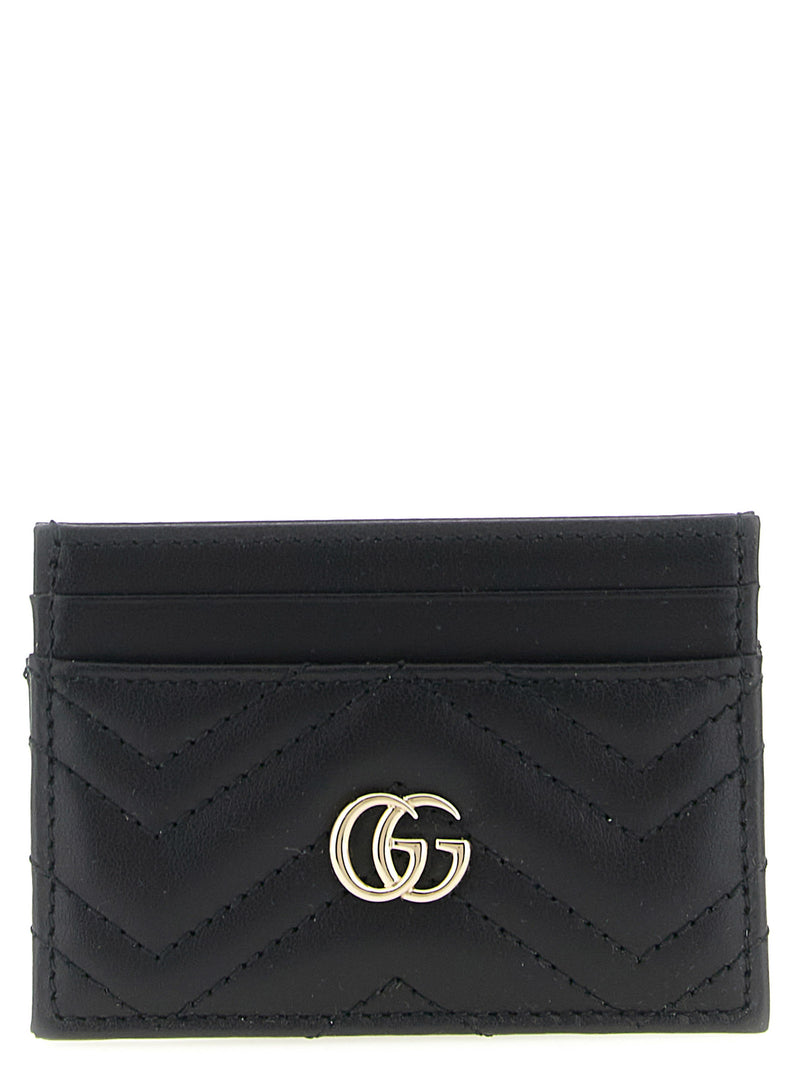 Porte-cartes Gucci en cuir de veau noir