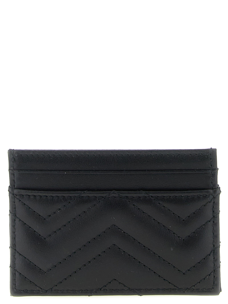 Porte-cartes Gucci en cuir de veau noir