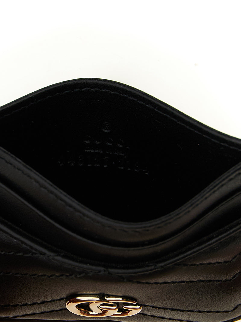Porte-cartes Gucci en cuir de veau noir