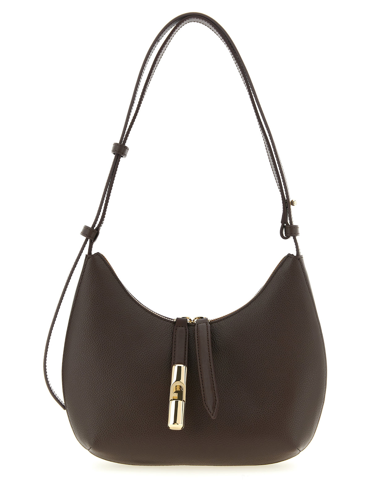 Sac porté épaule Furla en cuir de veau marron