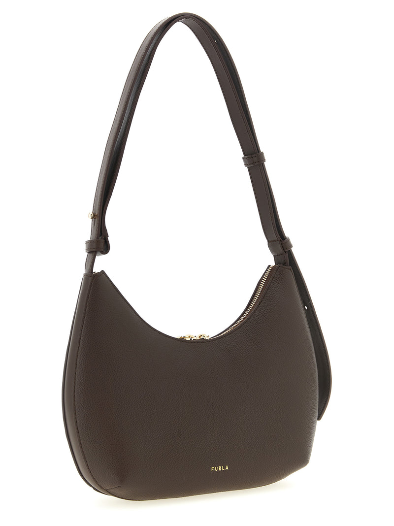 Sac porté épaule Furla en cuir de veau marron