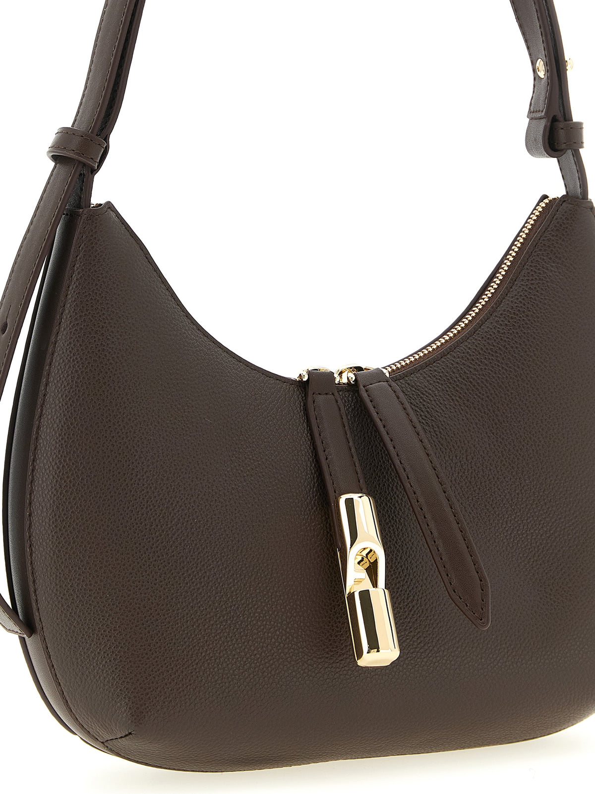 Sac porté épaule Furla en cuir de veau marron