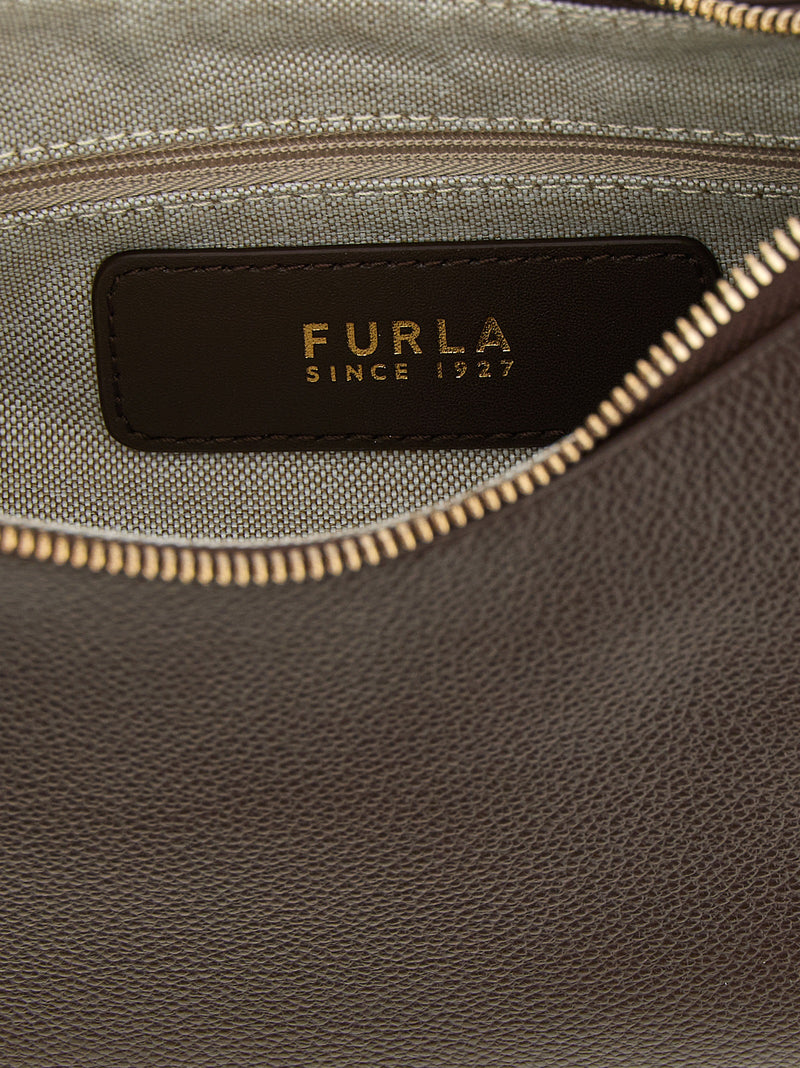 Sac porté épaule Furla en cuir de veau marron