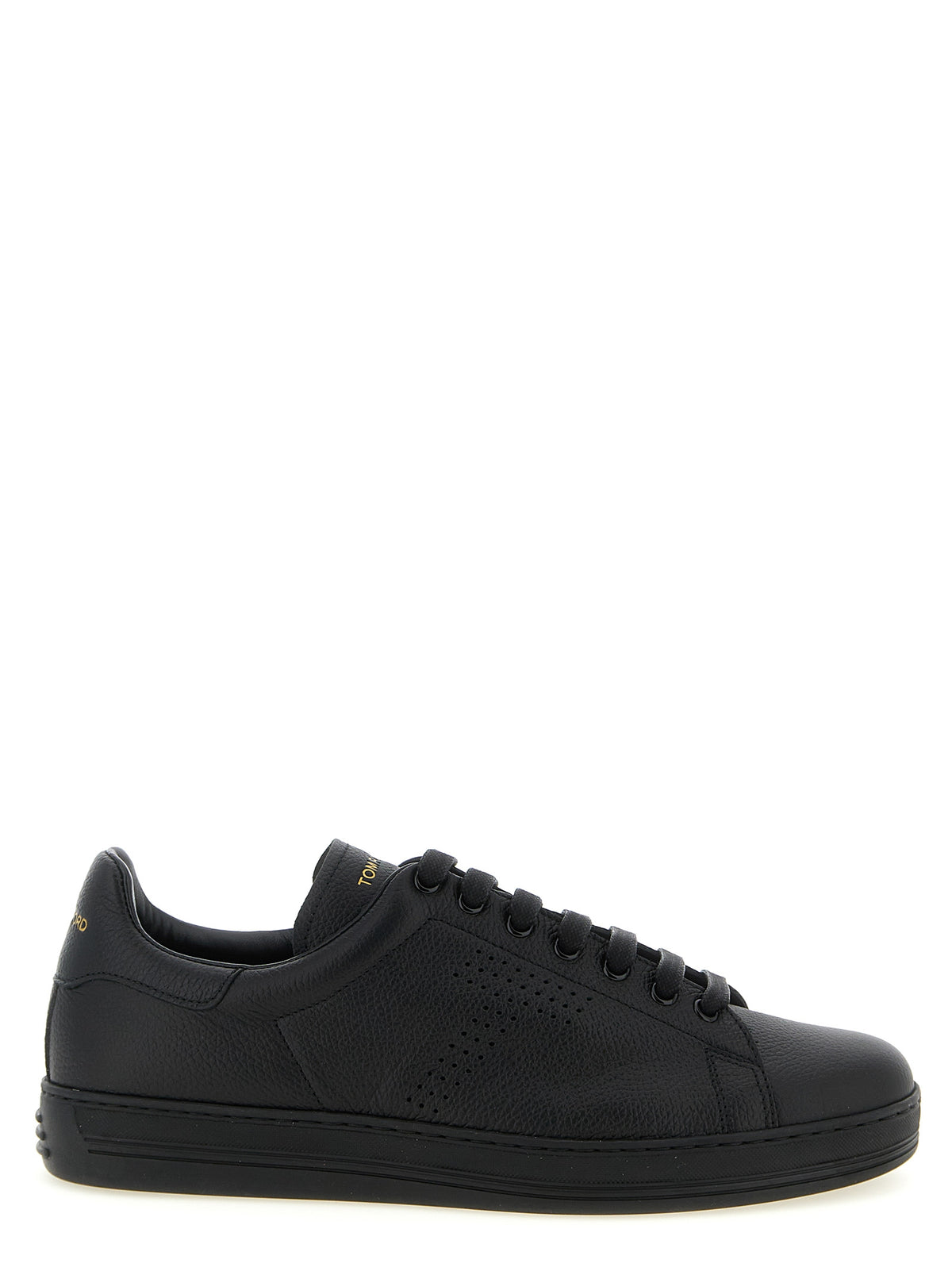 Tom Ford Black Leather Low Top Sneakers