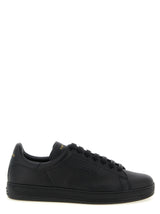 Tom Ford Black Leather Low Top Sneakers