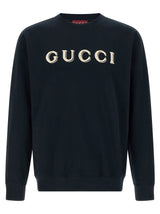 Sweat-shirt en coton bleu Gucci