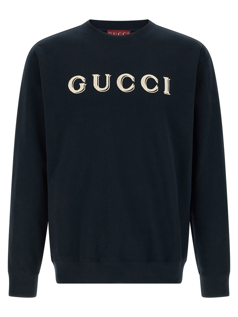 Sweat-shirt en coton bleu Gucci