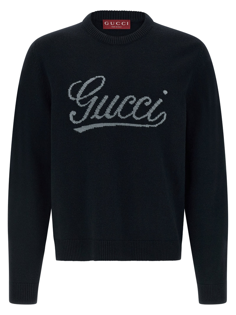Cardigan en laine bleu Gucci