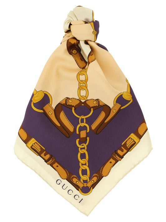 Gucci Beige Silk Scarf