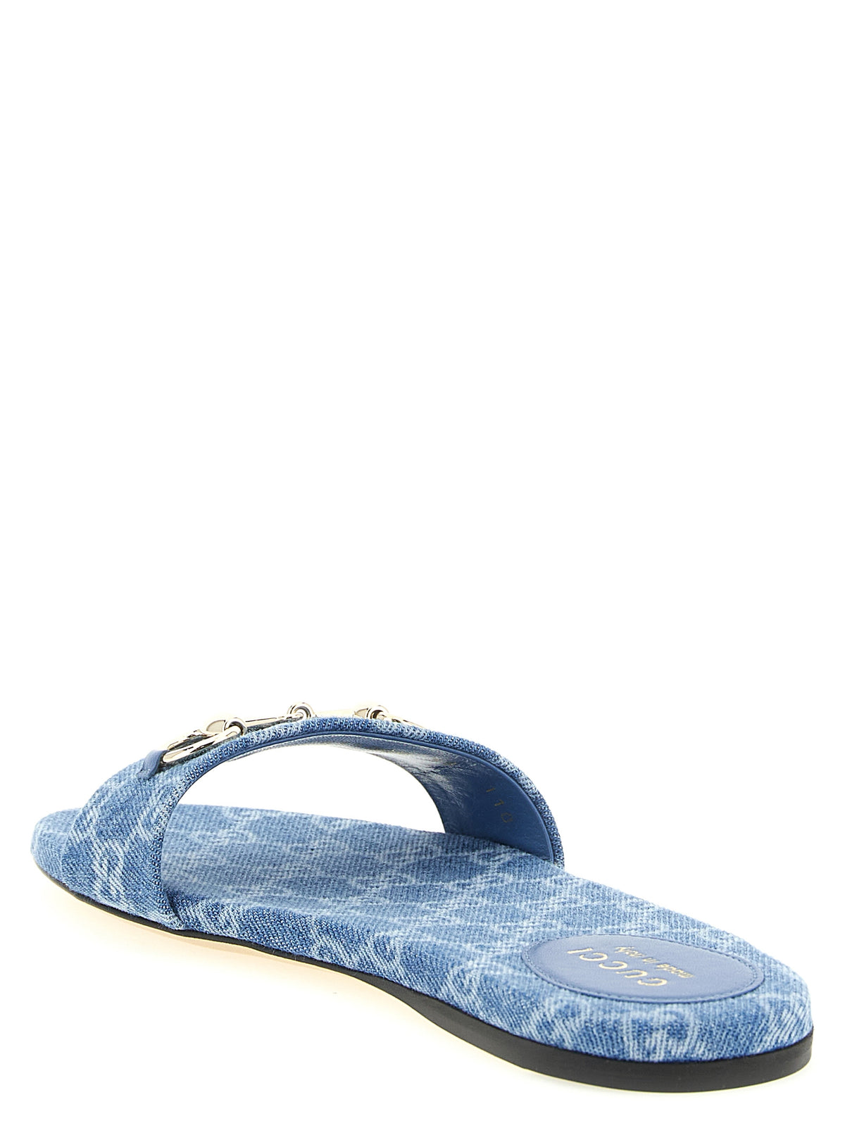 Mules en coton bleu Gucci