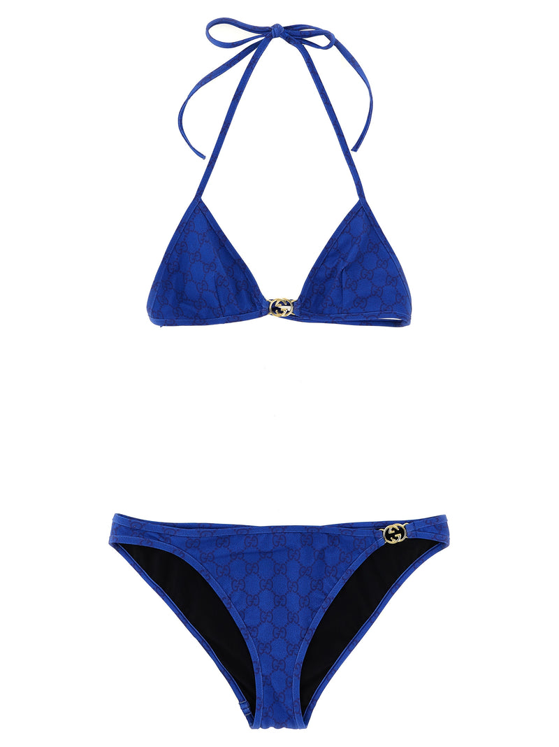 Bikini en tissu bleu Gucci