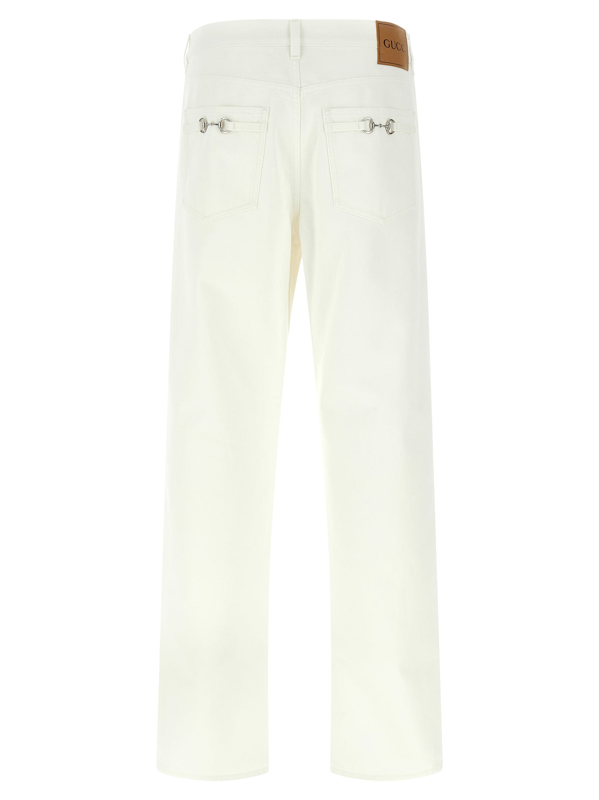 Gucci White Cotton Straight-Leg Jeans