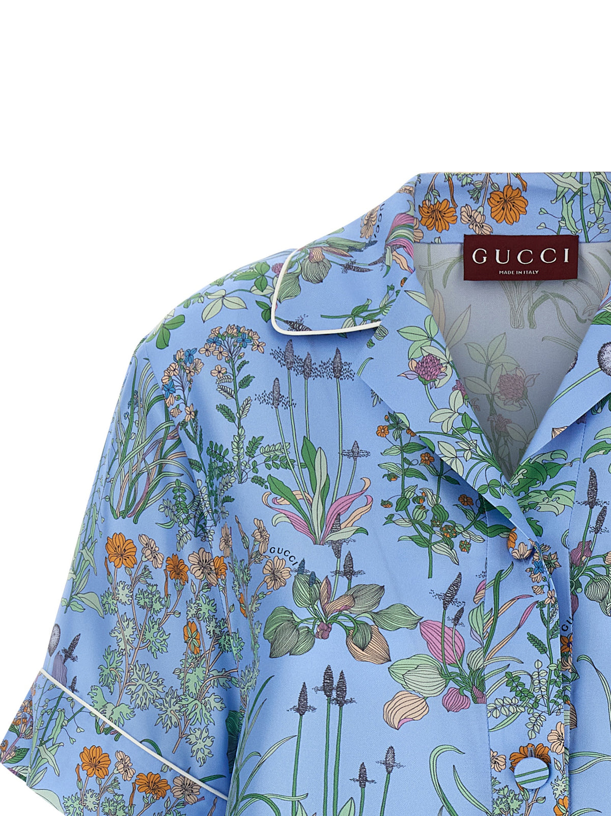 Chemisier en soie bleu Gucci