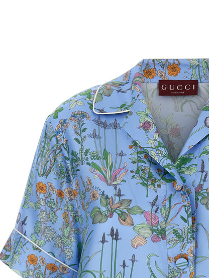 Gucci Blue Silk Blouse