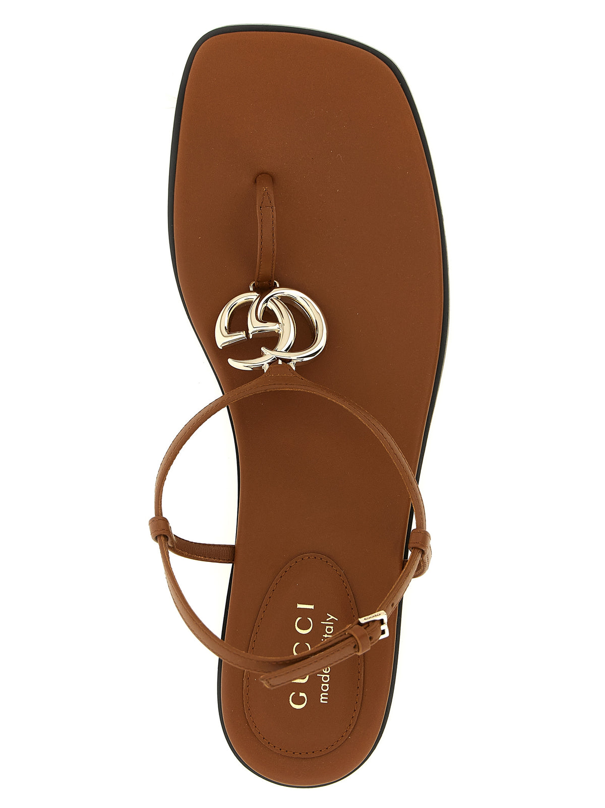 Gucci Brown Calfskin Flat Sandals - Lifford Model