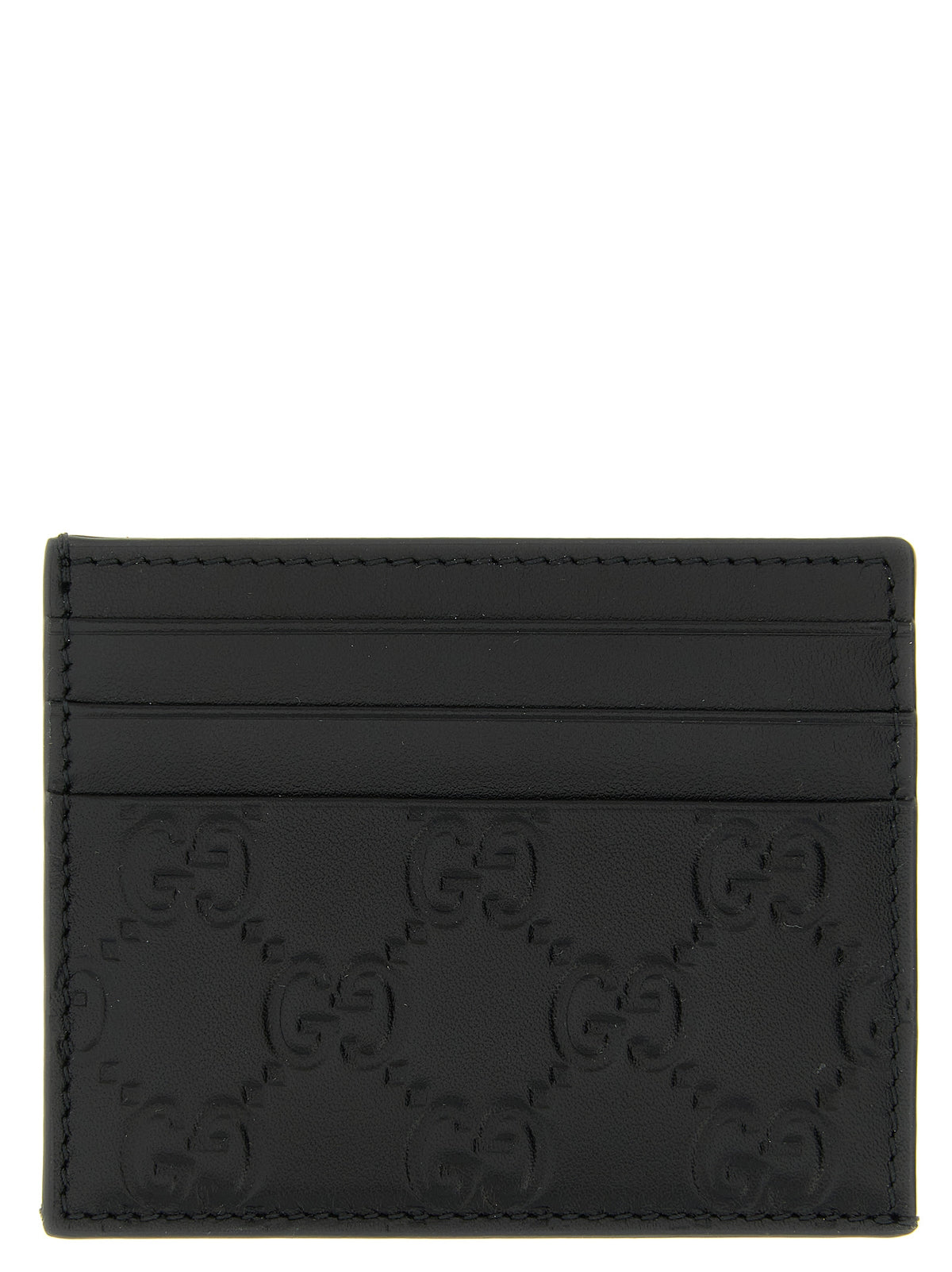 Porte-cartes Gucci en cuir de veau noir