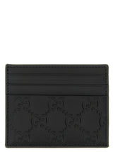 Porte-cartes Gucci en cuir de veau noir