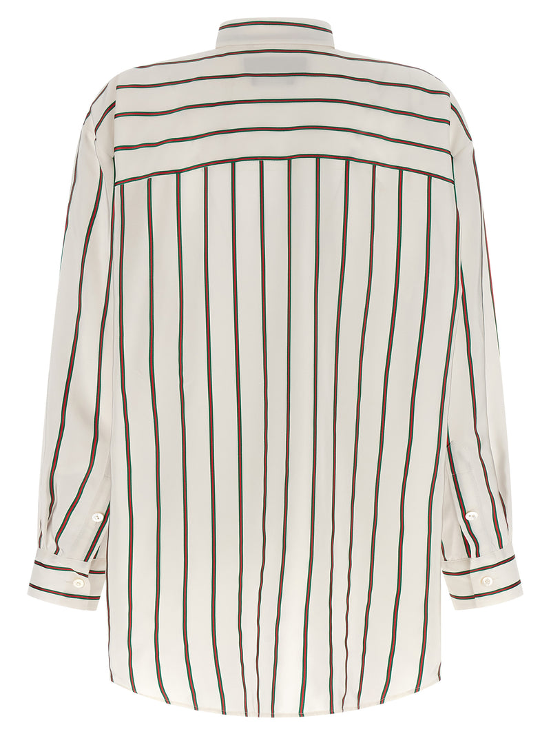 Gucci White Silk Blouse - Elegant Jacquard Design