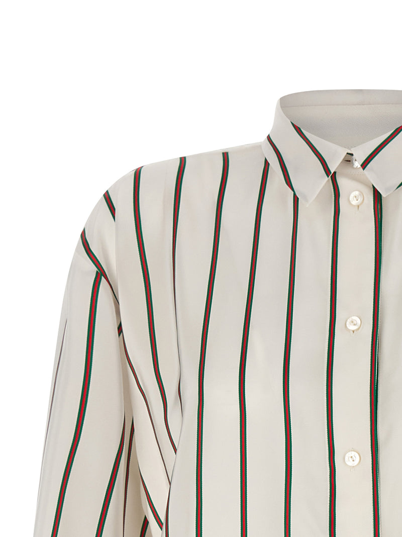 Gucci White Silk Blouse - Elegant Jacquard Design