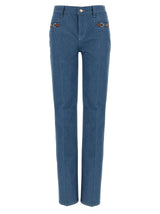 Gucci Blue Cotton Straight-Leg Jeans