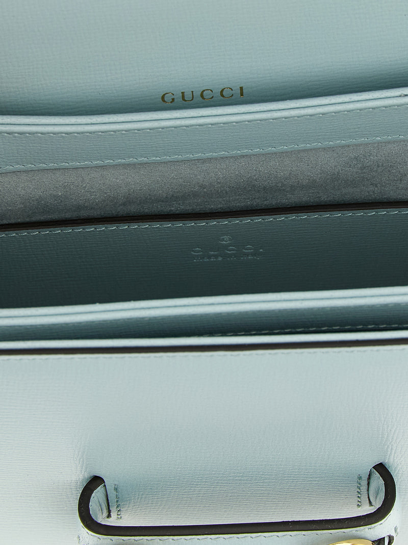 Gucci Horsebit 1955 Blue Calfskin Shoulder Bag
