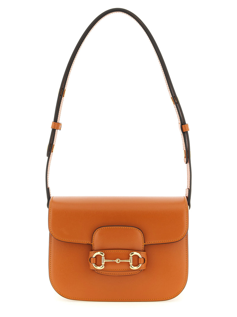 Gucci Horsebit 1955 Orange Calfskin Shoulder Bag