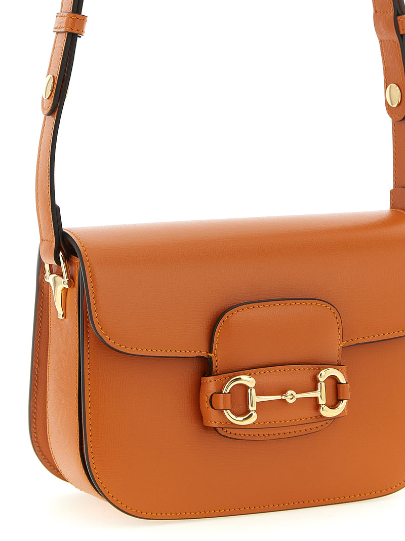 Gucci Horsebit 1955 Orange Calfskin Shoulder Bag