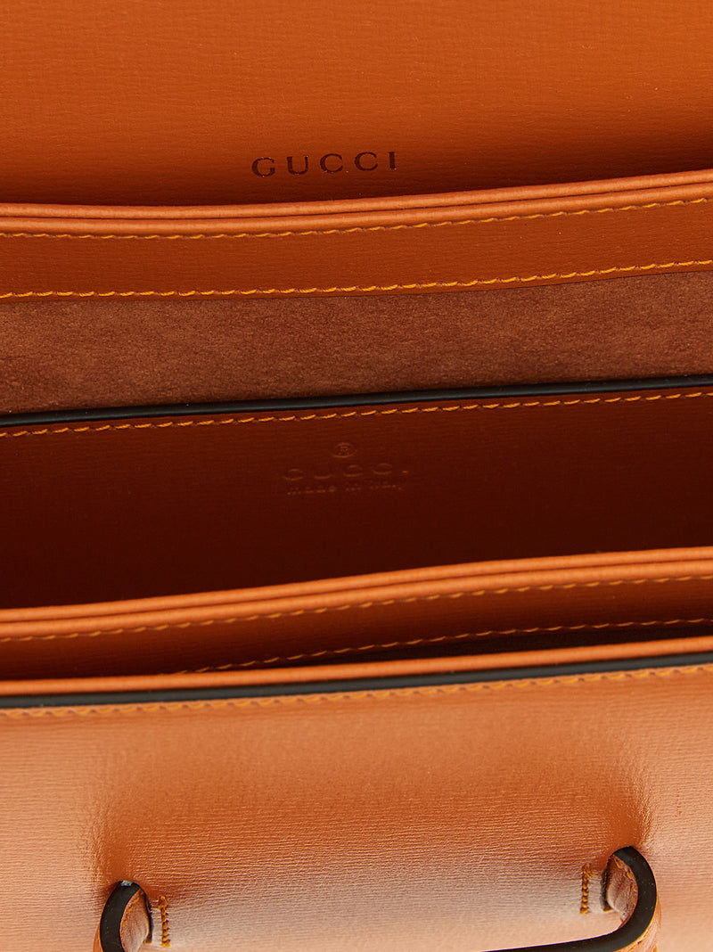 Gucci Horsebit 1955 Orange Calfskin Shoulder Bag
