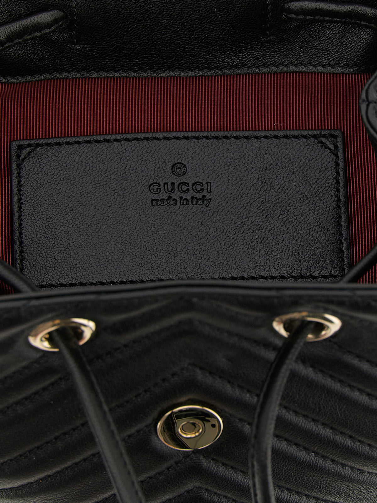 Sac à dos Gucci en cuir d'agneau noir