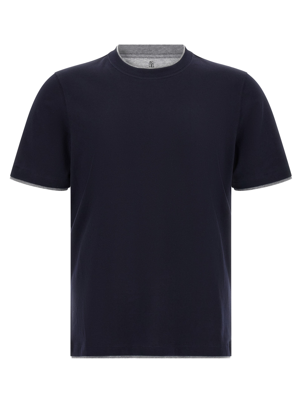 Brunello Cucinelli Blue Cotton T-Shirt for Men