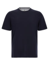 Brunello Cucinelli Blue Cotton T-Shirt for Men