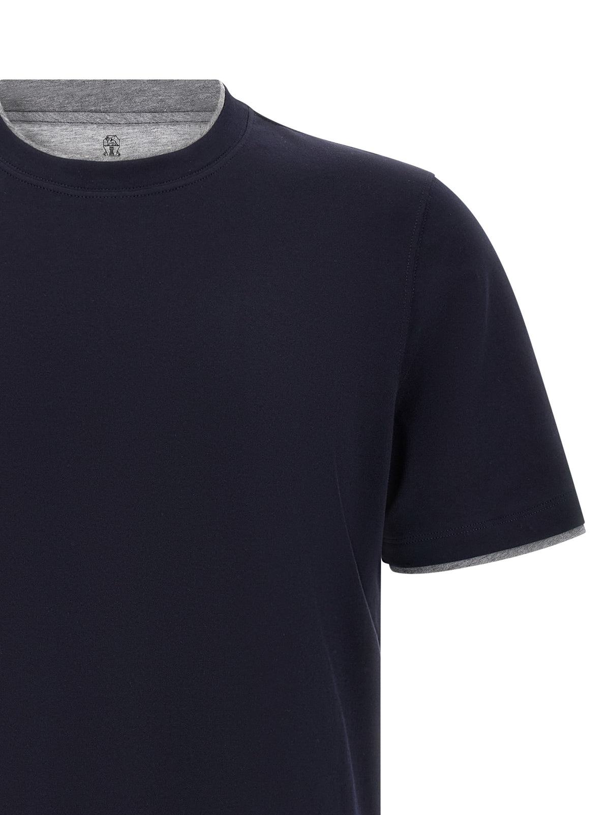 Brunello Cucinelli Blue Cotton T-Shirt for Men