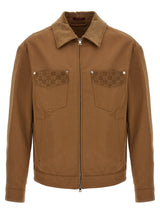 Veste longue Gucci en coton marron