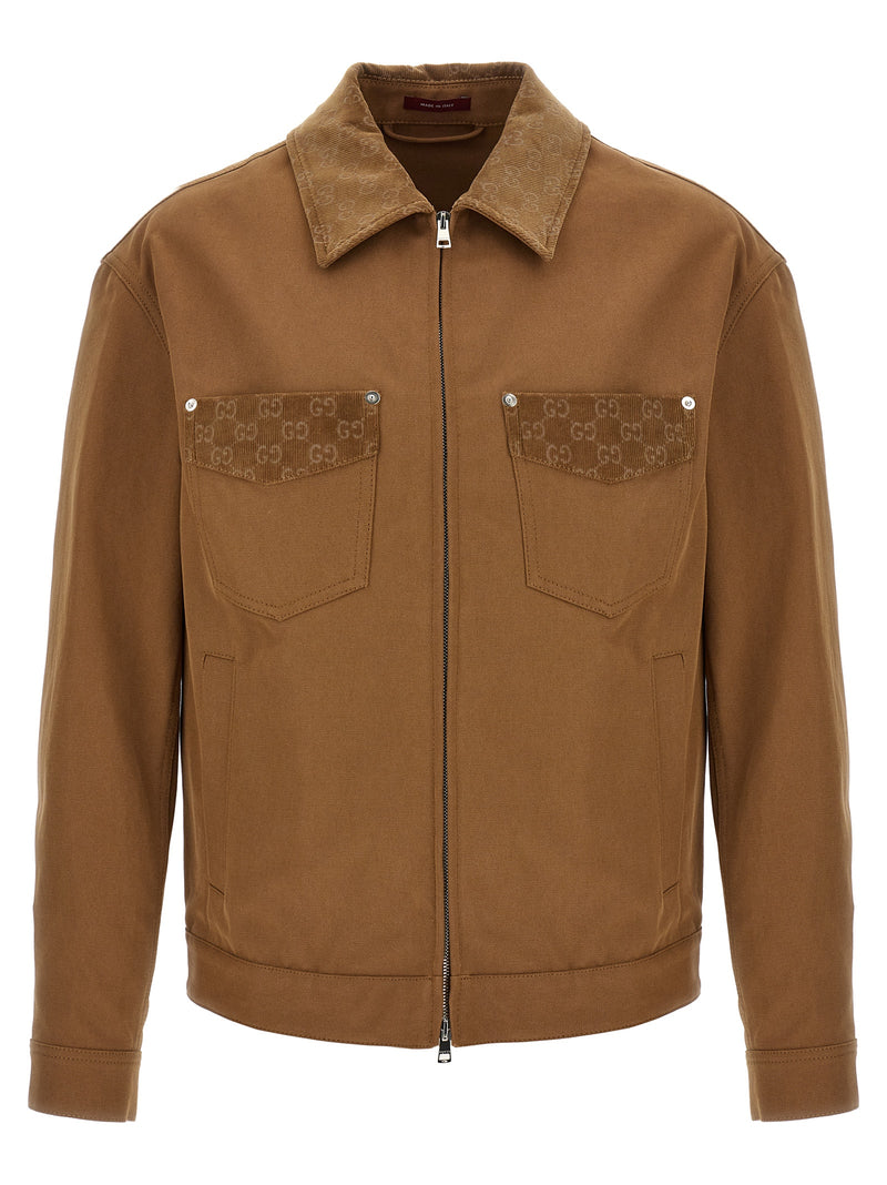 Veste longue Gucci en coton marron