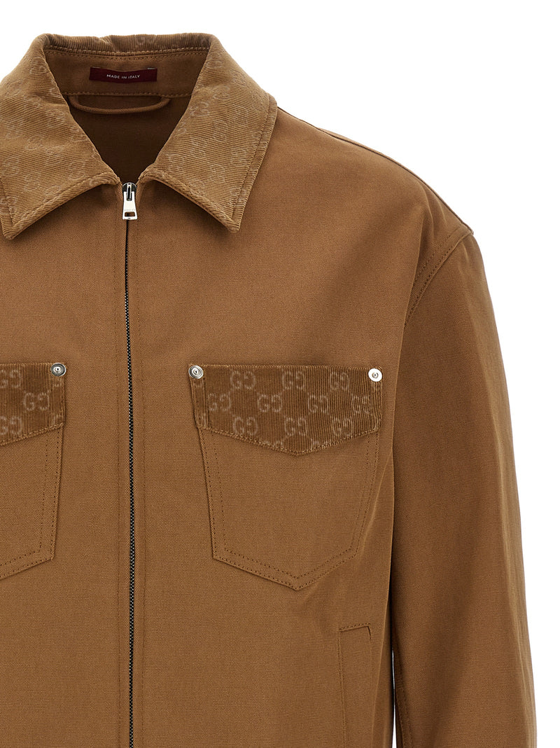 Veste longue Gucci en coton marron