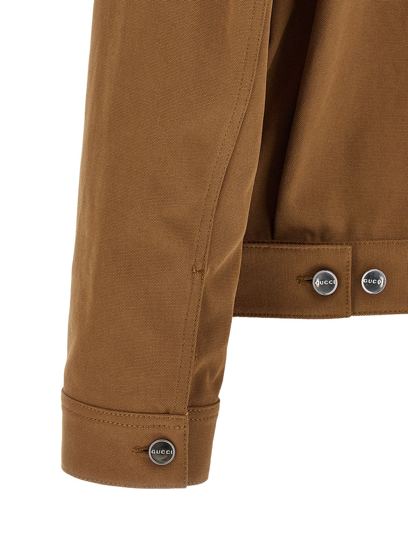 Veste longue Gucci en coton marron