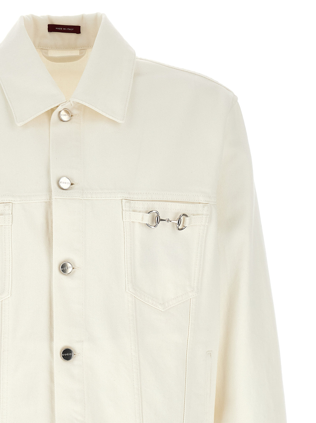 Blouson en jean de coton blanc Gucci
