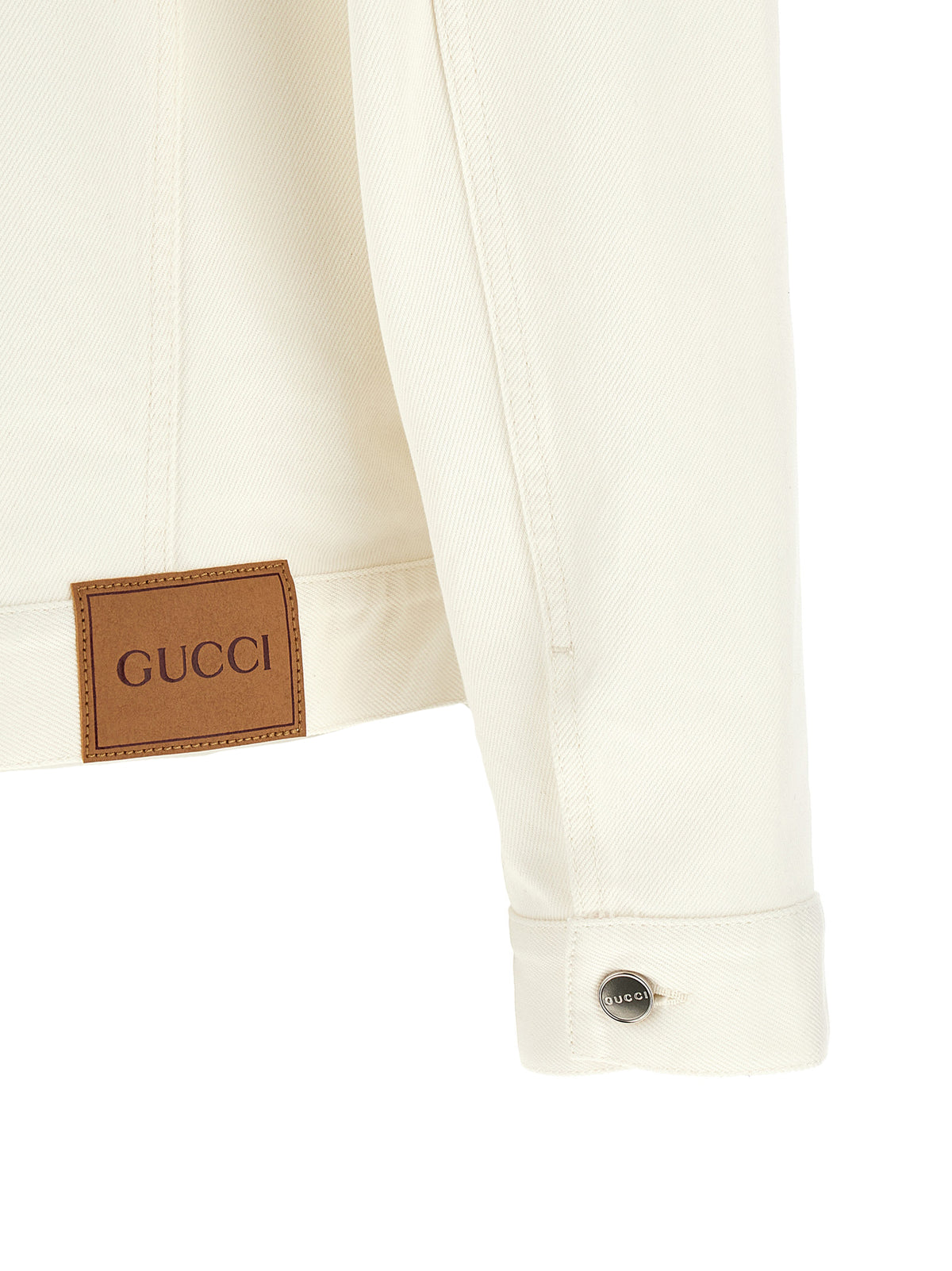 Blouson en jean de coton blanc Gucci
