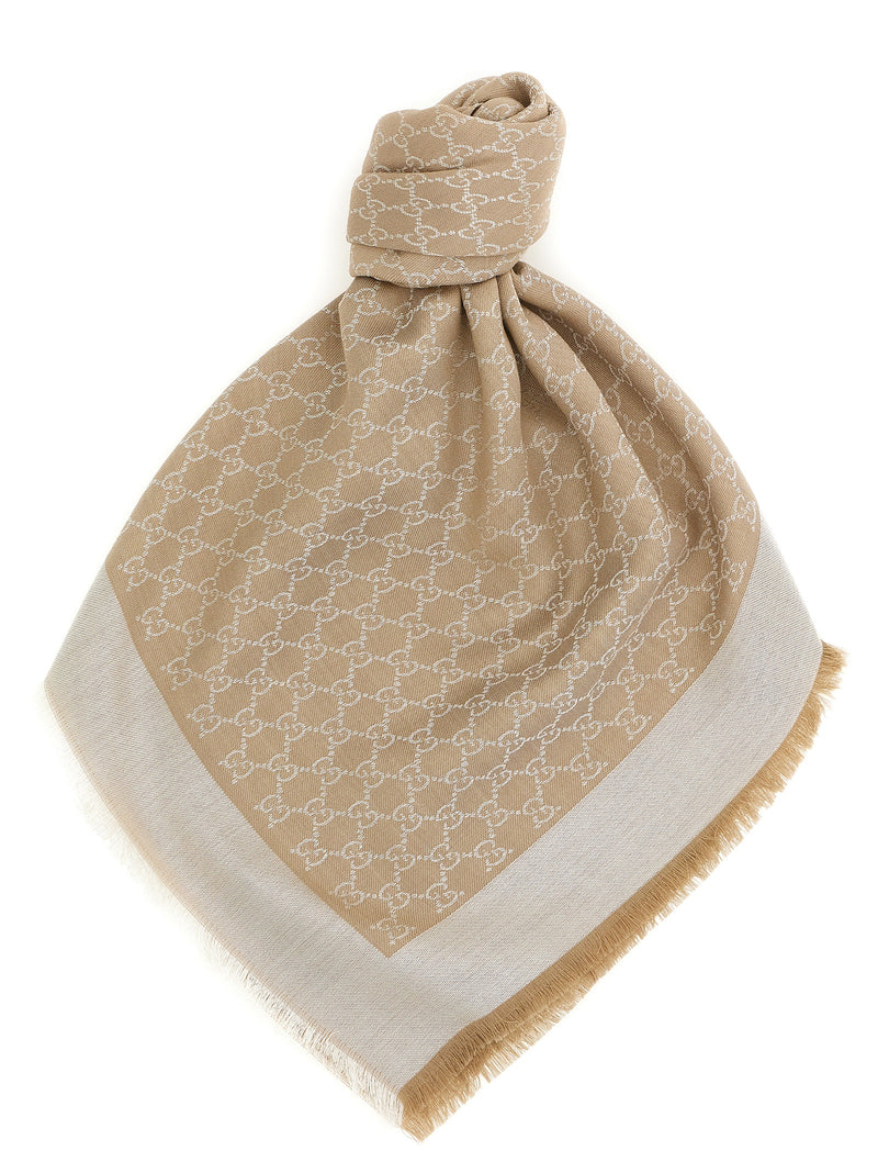 Écharpe en soie beige Gucci