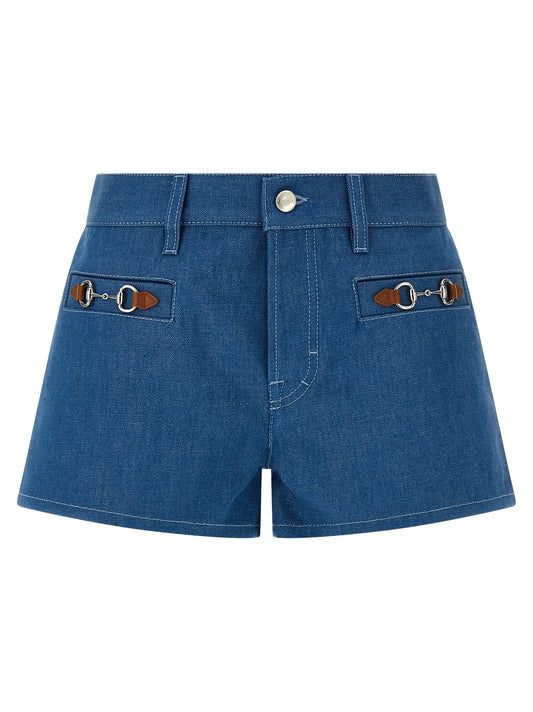 Shorts bermuda en coton bleu Gucci