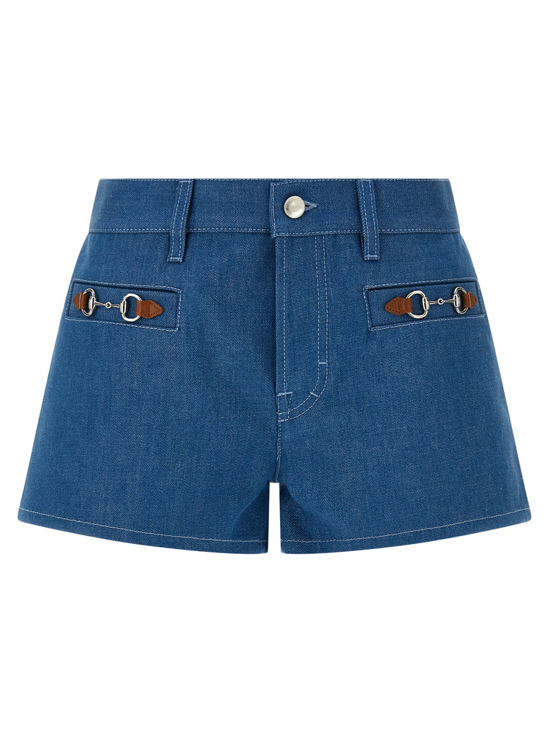 Shorts bermuda en coton bleu Gucci
