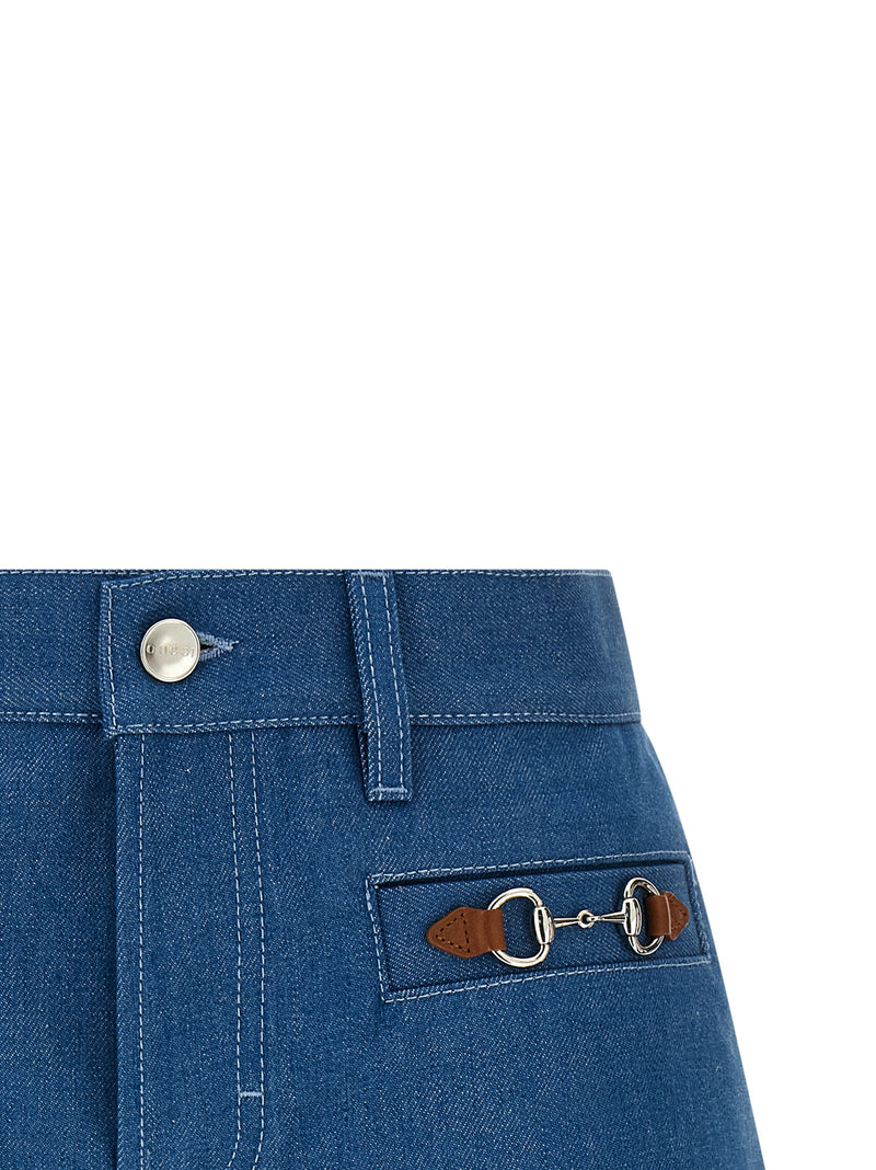 Shorts bermuda en coton bleu Gucci