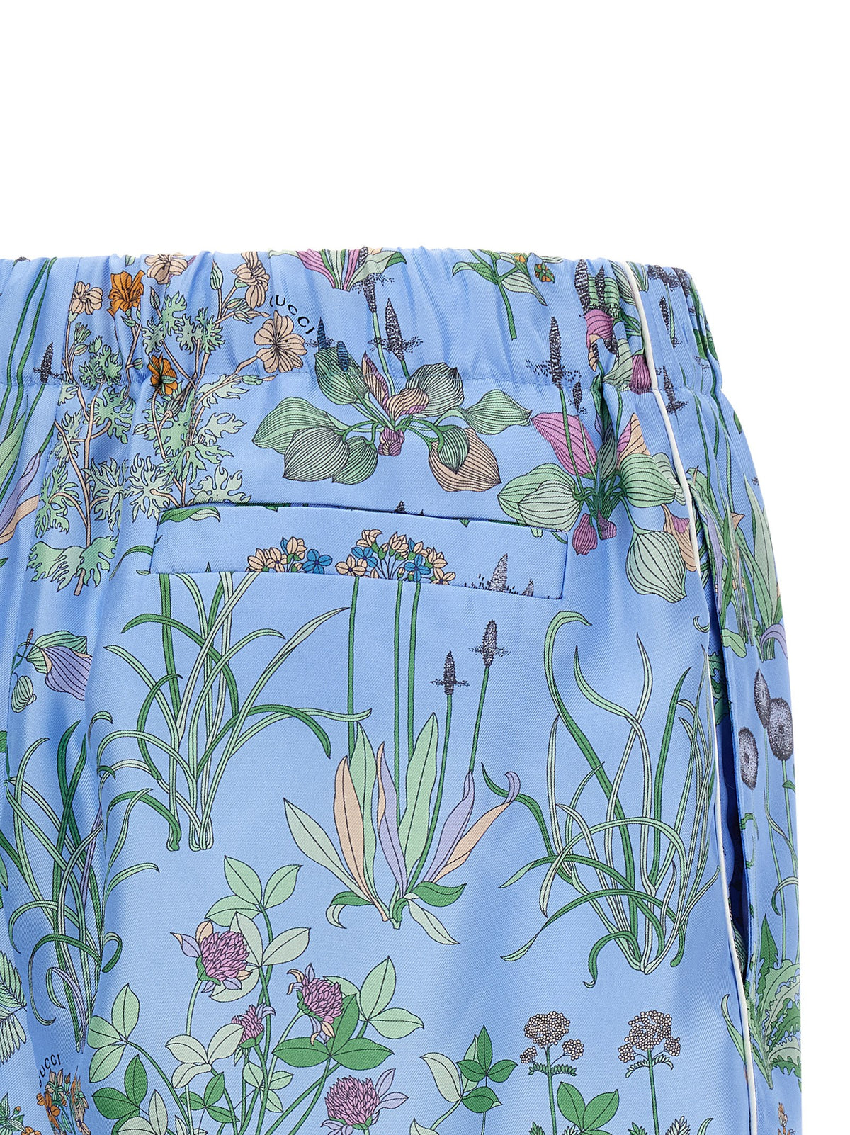 Shorts bermudas en soie bleue Gucci