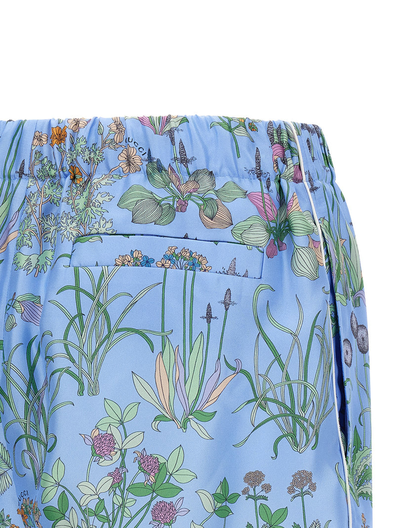 Shorts bermudas en soie bleue Gucci
