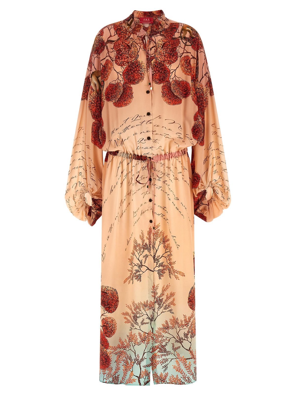 F.R.S. - FOR RESTLESS SLEEPERS Robe longue en soie multicolore